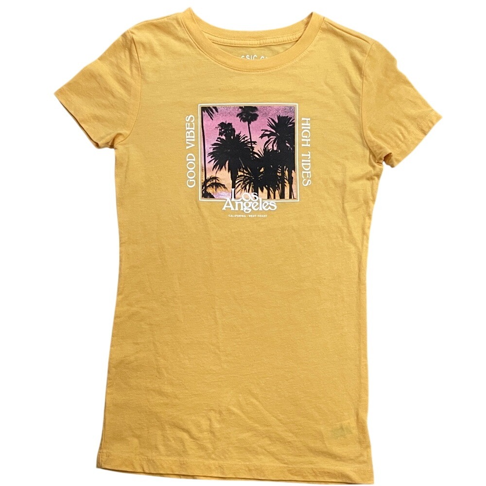 Aeropostale Yellow Graphic Tee | Bright Casual Logo T‑Shirt |‎ XS